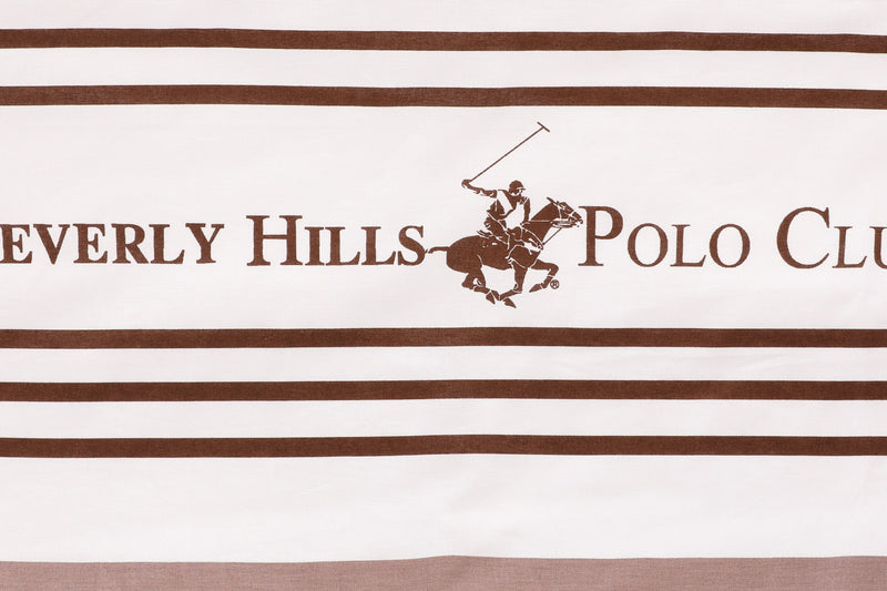 Lenjerie de pat din bumbac Ranforce, Beverly Hills Polo Club BHPC 029 Maro / Alb, 200 x 220 cm (3)