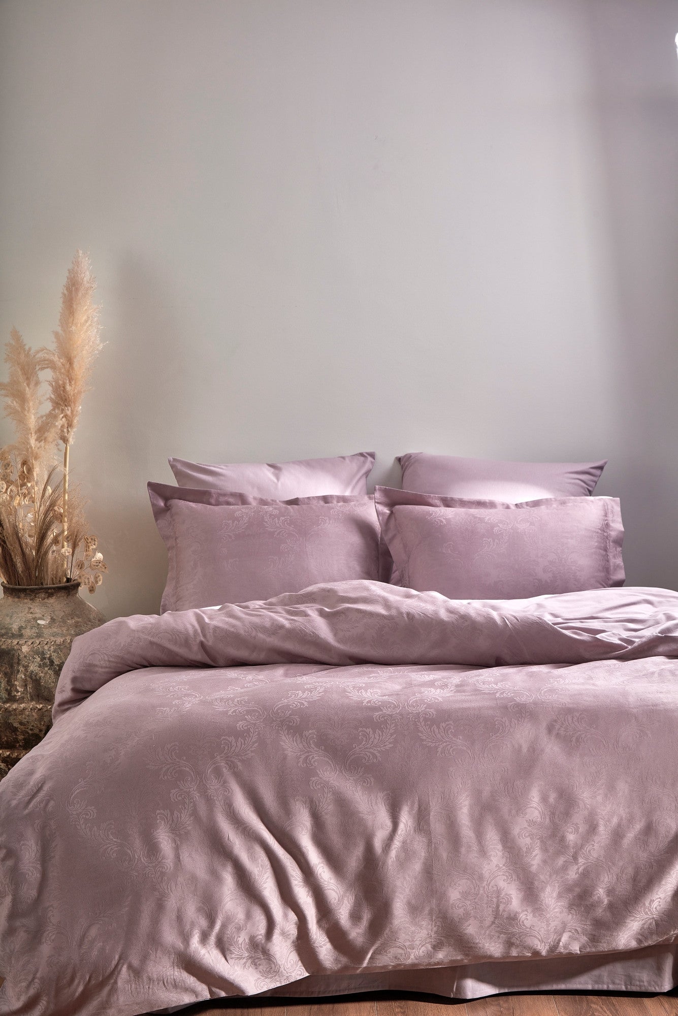 Lenjerie de pat din bumbac Satinat Hoten Violet, 200 x 220 cm