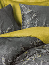 Lenjerie de pat din bumbac Satinat Libby Antracit / Verde Olive, 200 x 220 cm (1)