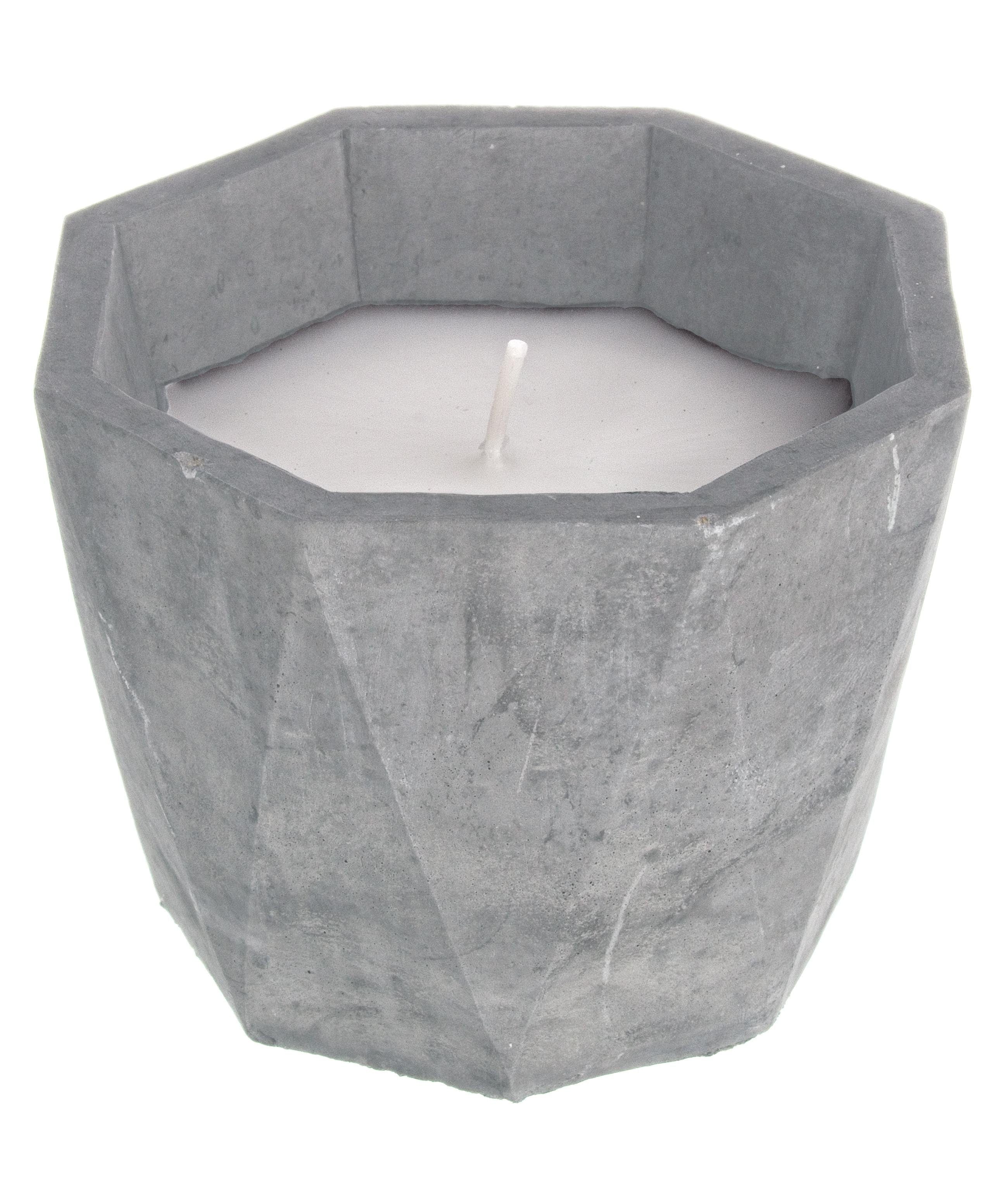 Lumanare ornamentala Ava Hexagonal Gri, Ø9xH7 cm