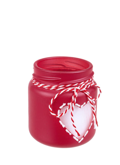 Lumanare parfumata Lovely Rosu / Alb, Ø5,8xH6,6 cm