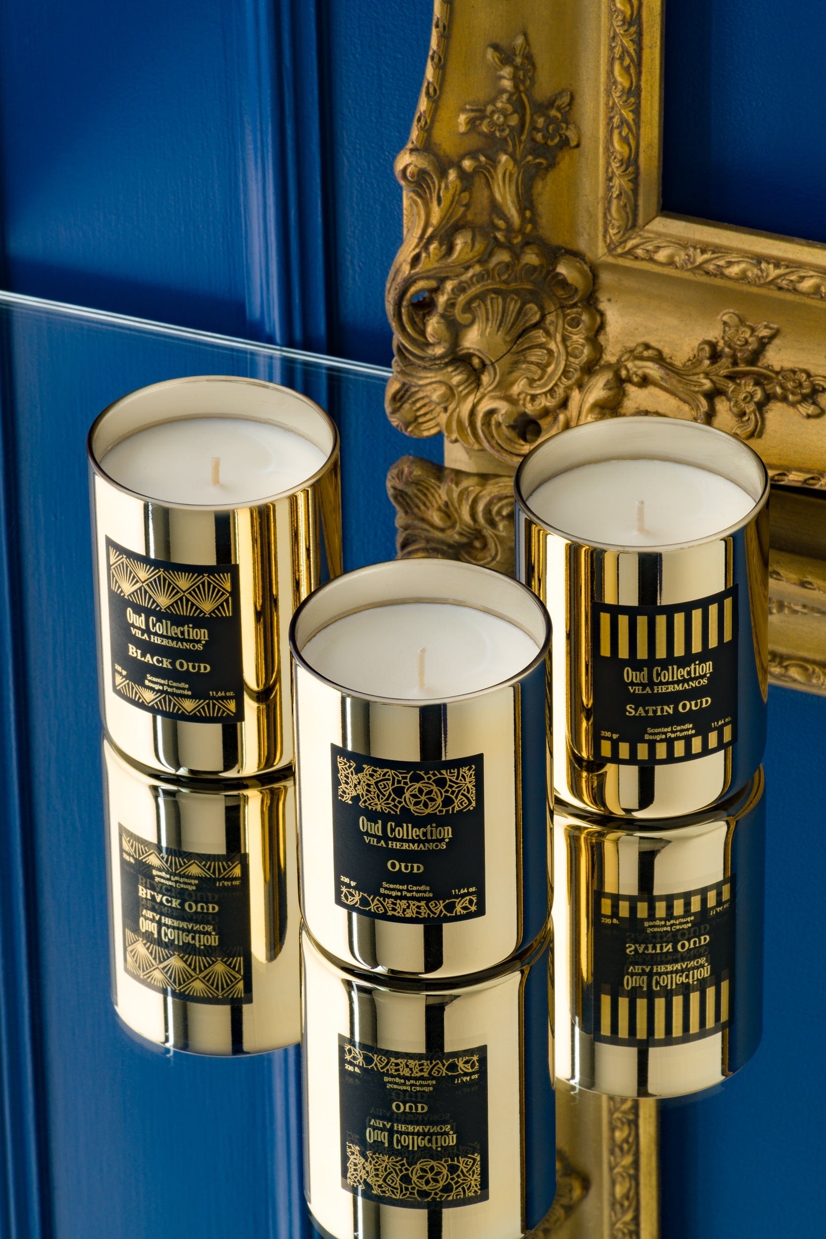 Lumanare Parfumata, Oud Big Dorado Satin, din Ceara Naturala in Pahar de Sticla, Rotunda 330g (1)