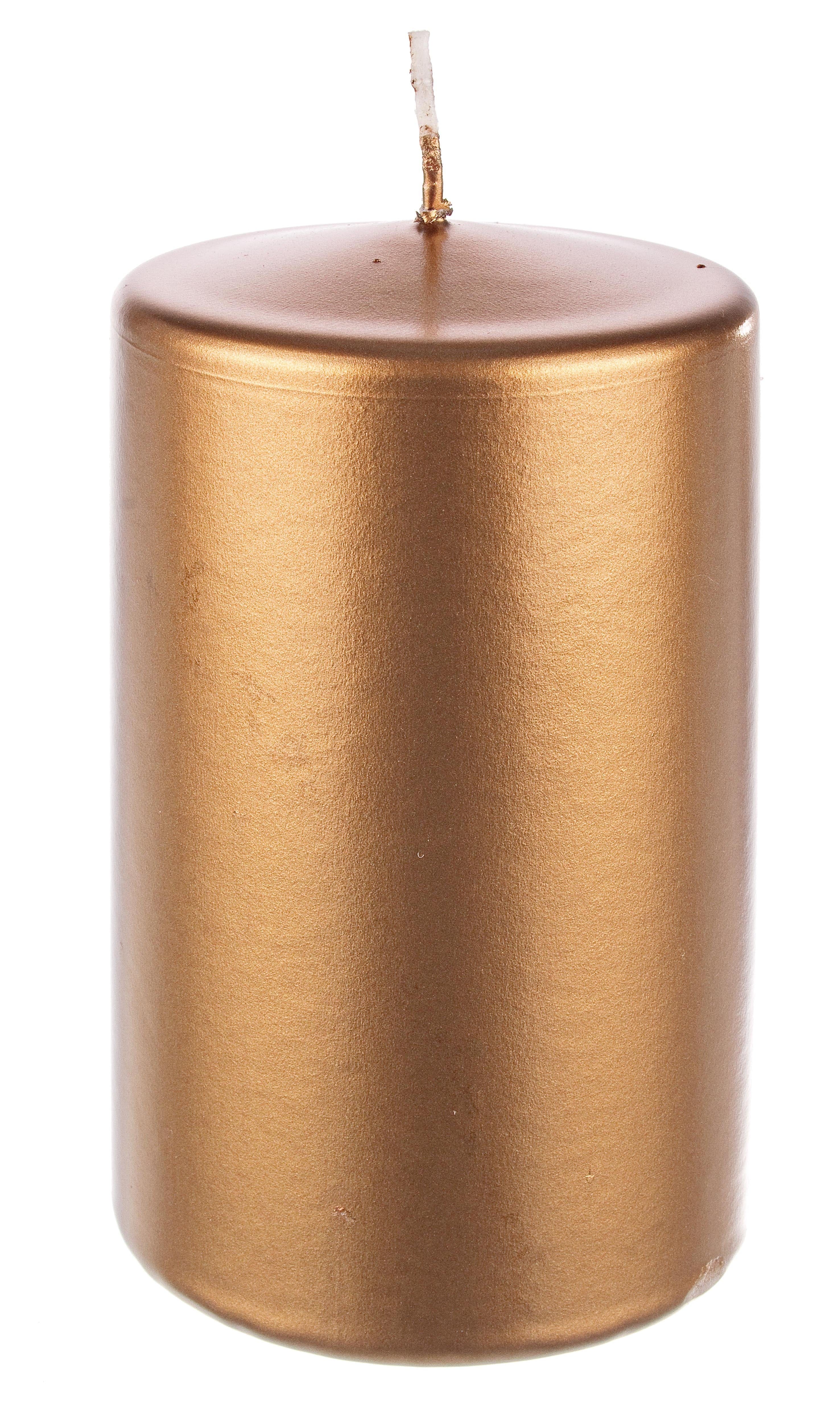 Lumanare stalp Basic Cupru, Ø8xH15 cm