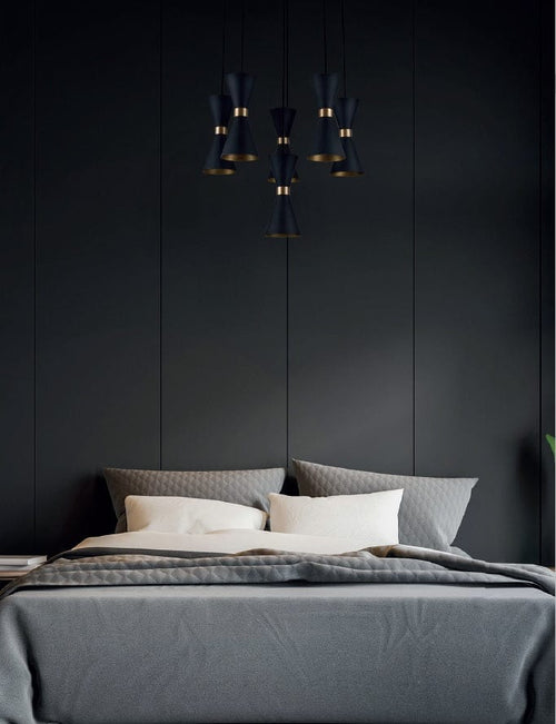 Lustra Cornet P0331 Negru / Auriu