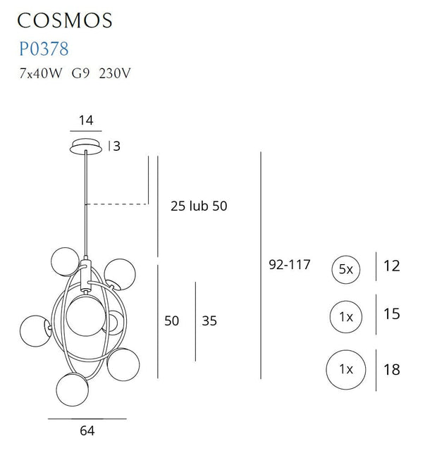Maxlight Lustra Cosmos P0378 Auriu