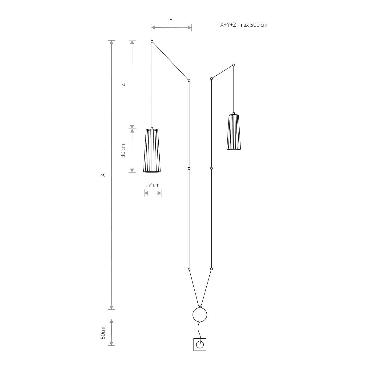Nowodvorski Lustra Dover II Negru