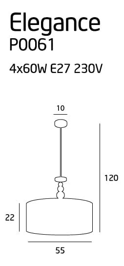 Lustra Elegance P0061 Crom / Crem (3)