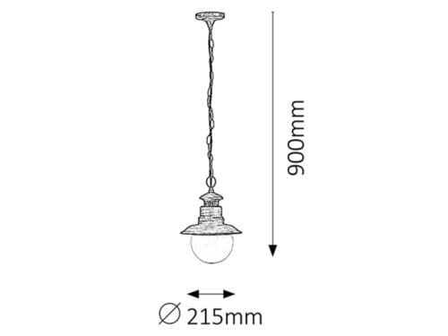 RabaLux Lustra exterior Odessa 8164 Maro Antichizat / Transparent