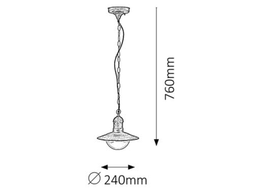 RabaLux Lustra exterior Oslo 8737 Auriu Antichizat / Transparent