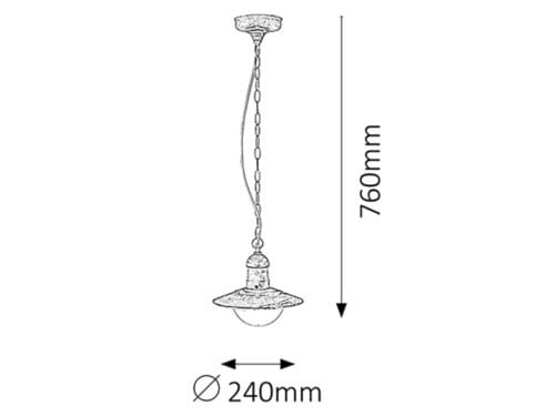 RabaLux Lustra exterior Oslo 8740 Alb Antichizathizat / Transparent