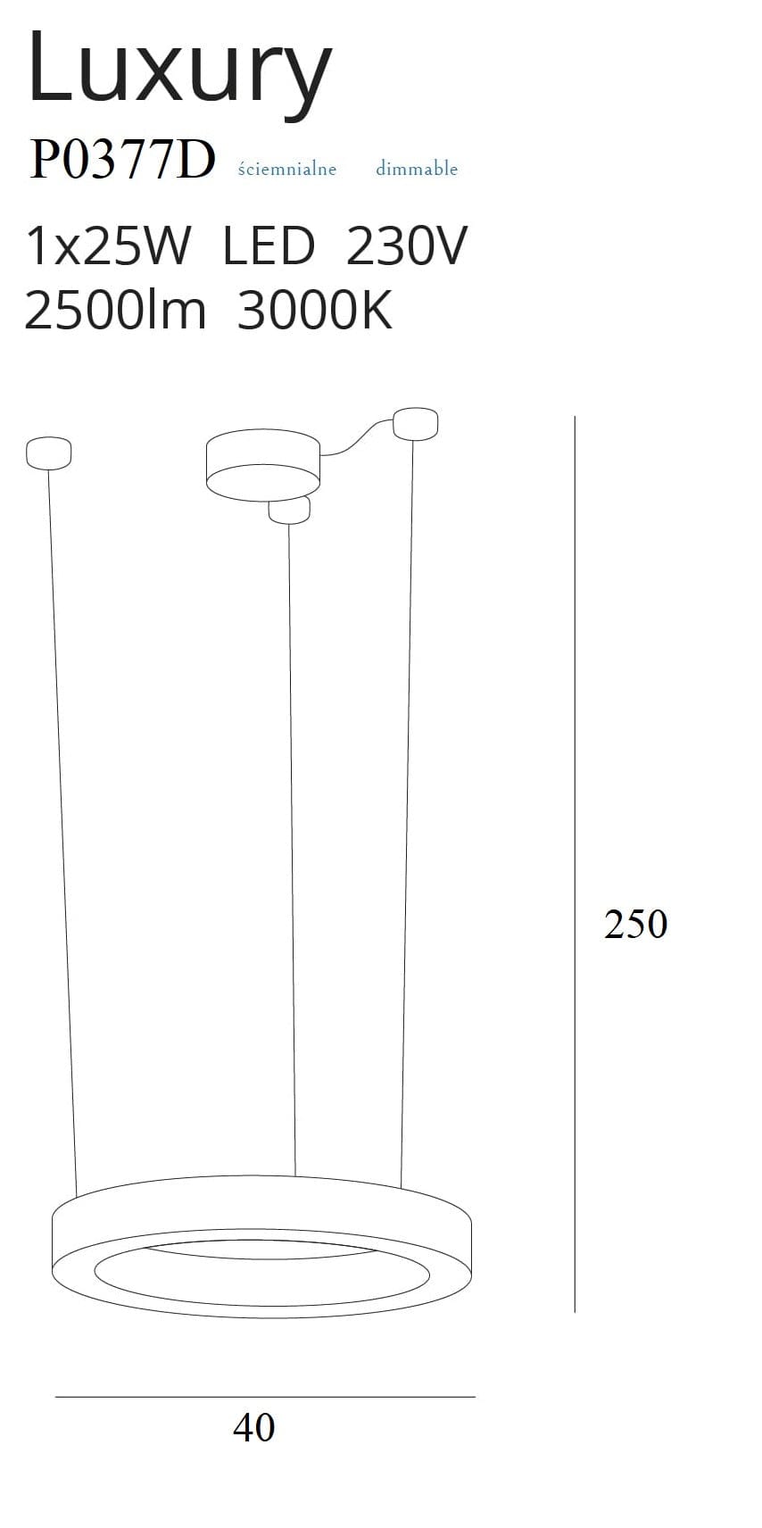 Maxlight Lustra Luxury P0377D Auriu