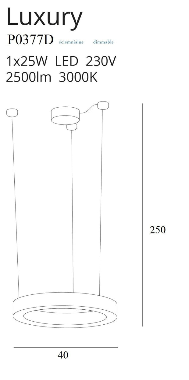 Maxlight Lustra Luxury P0377D Auriu