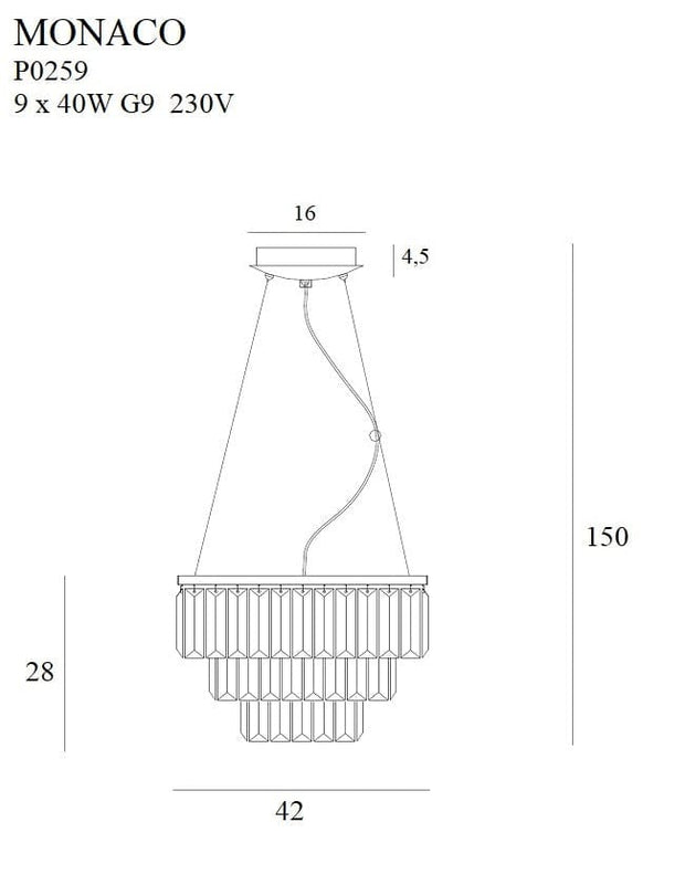 Maxlight Lustra Monaco P0259 Crom
