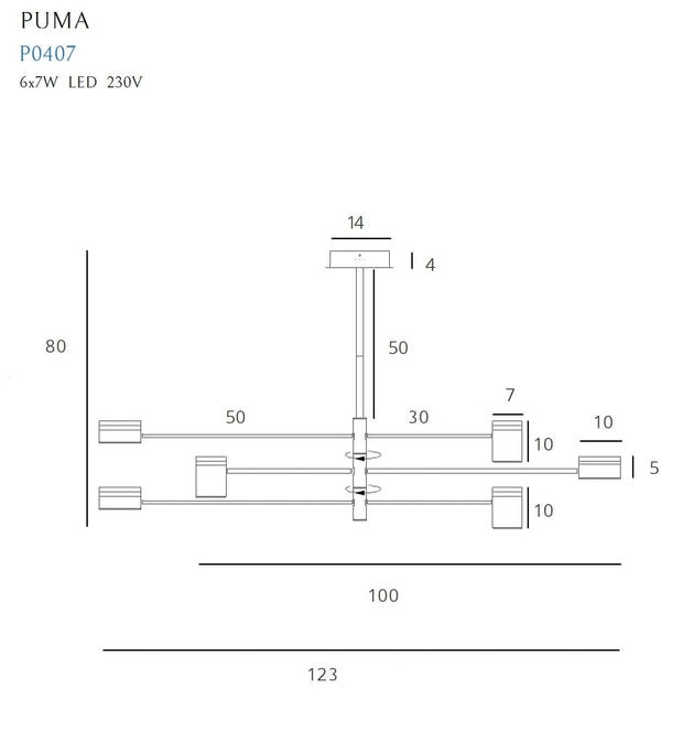 Lustra Puma P0407 Natural / Negru (2)