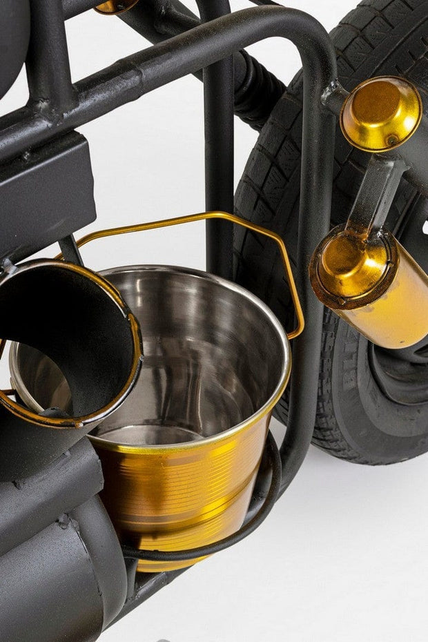 Masa de bar din lemn de mango si metal, cu suport sticle si pahare lemn de mango si metal, Speed Natural / Negru, L183xl44xH86 cm (7)