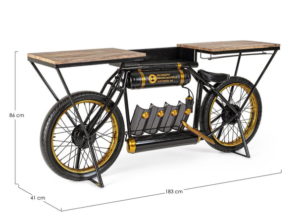 Masa de bar din lemn de mango si metal, Epic Natural / Negru, L183xl41xH86 cm (1)