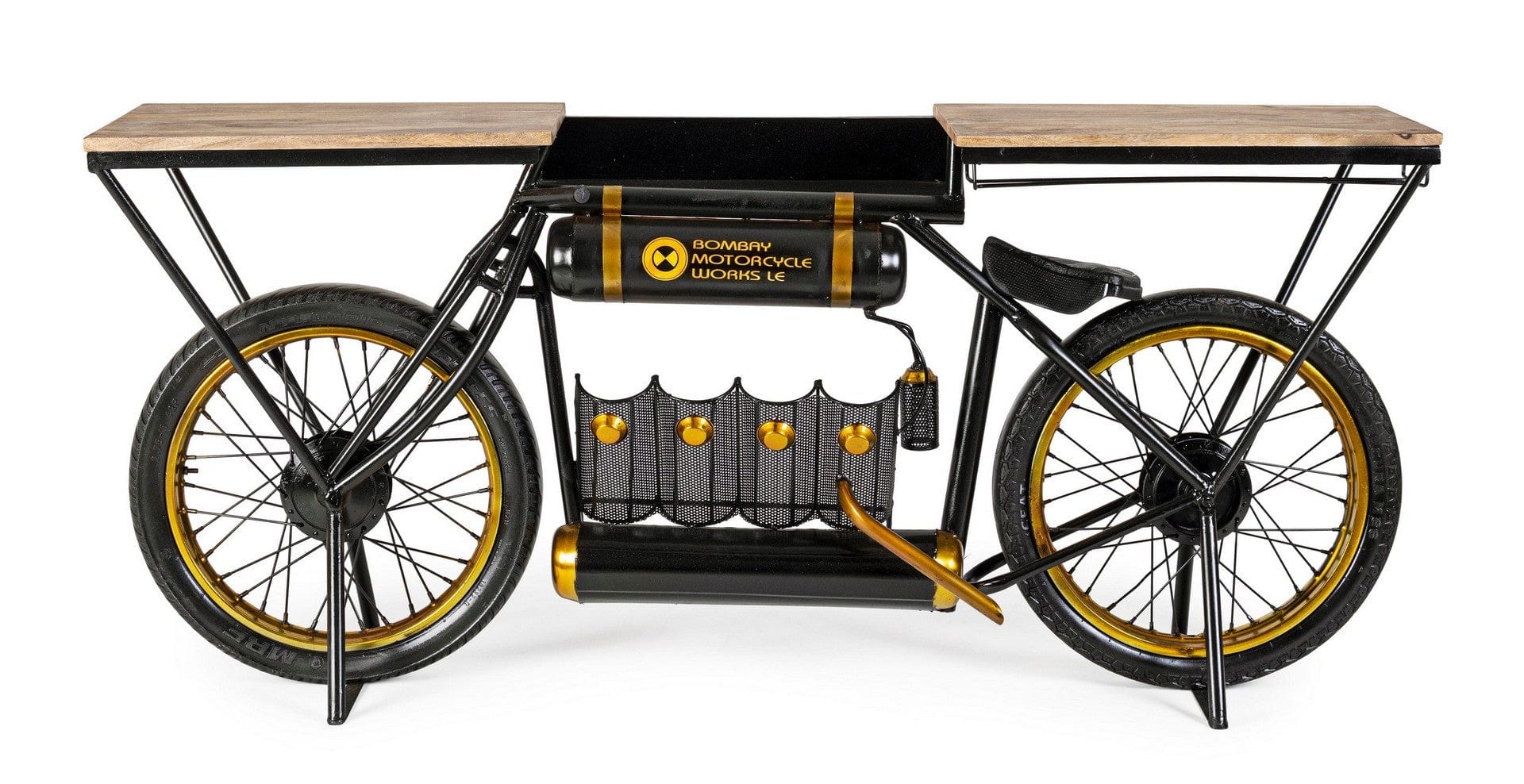 Masa de bar din lemn de mango si metal, Epic Natural / Negru, L183xl41xH86 cm (2)