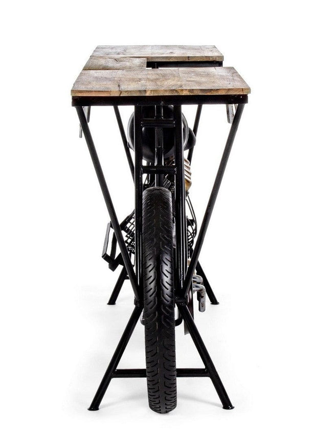 Masa de bar din lemn de mango si metal, Moto Replica Natural / Negru, L183xl43xH89 cm (4)