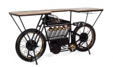 Masa de bar din lemn de mango si metal, Moto Replica Natural / Negru, L183xl43xH89 cm (9)