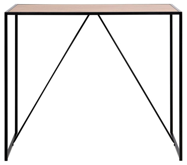 Actona Masa de bar din MDF si metal, Seaford Natural / Negru, L120xl60xH105 cm