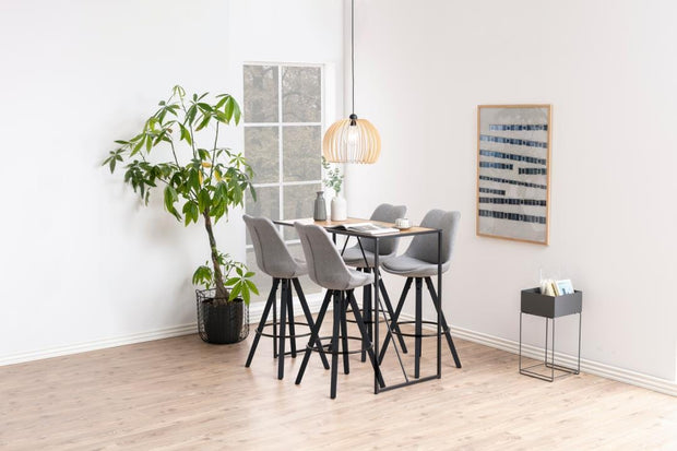 Actona Masa de bar din MDF si metal, Seaford Natural / Negru, L120xl60xH105 cm