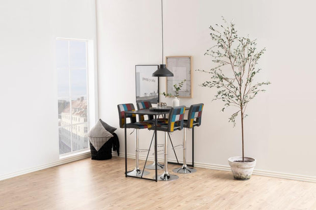 Actona Masa de bar din MDF si metal, Seaford Negru, L120xl60xH105 cm