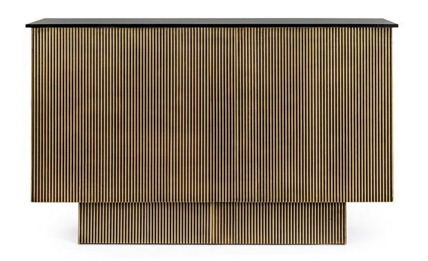 Masa de bar din MDF, Virat Negru / Alama, L160xl40xH100 cm (2)