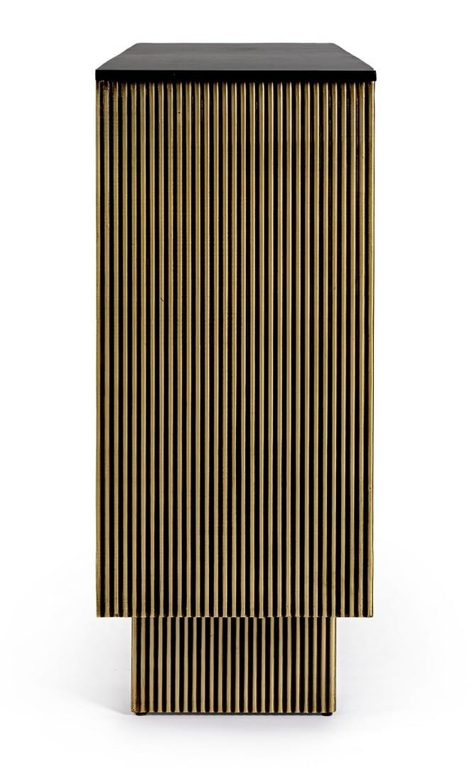 Masa de bar din MDF, Virat Negru / Alama, L160xl40xH100 cm (4)