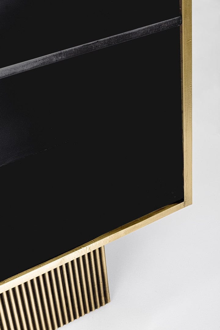 Masa de bar din MDF, Virat Negru / Alama, L160xl40xH100 cm (6)