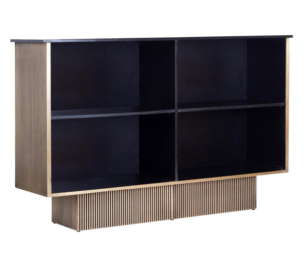 Masa de bar din MDF, Virat Negru / Alama, L160xl40xH100 cm (8)