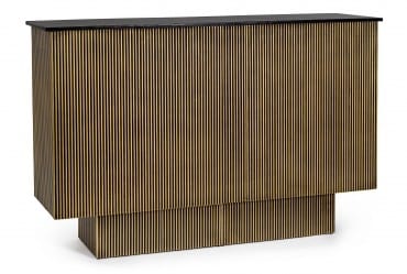 Masa de bar din MDF, Virat Negru / Alama, L160xl40xH100 cm (11)