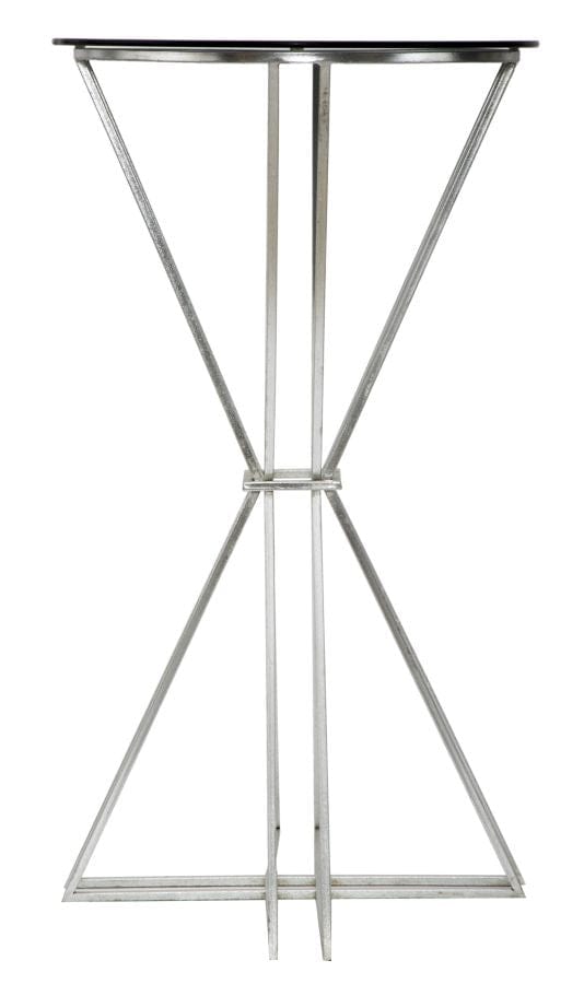 Mauro Ferretti Masa de bar din sticla si metal Oslo Negru / Argintiu, Ø60xH105 cm