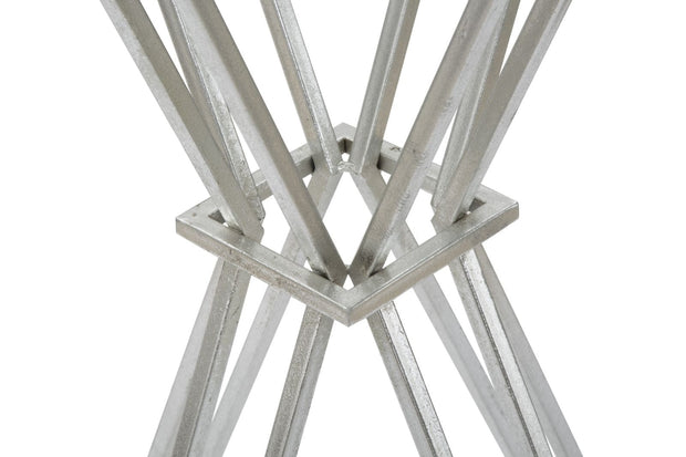 Mauro Ferretti Masa de bar din sticla si metal Oslo Negru / Argintiu, Ø60xH105 cm