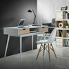 Dorel Home Masa de birou din MDF cu 2 sertare, Scandi Alb / Stejar, L120xl55xH78 cm