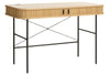 Unique Furniture A/S Masa de birou din MDF, furnir si metal, cu 2 usi, Nola Stejar / Negru, L120xl60xH75 cm