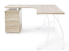 Masa de birou din MDF si metal, cu 3 sertare Kavita Corner Natural / Alb, L151,5xl55xH76 cm (3)