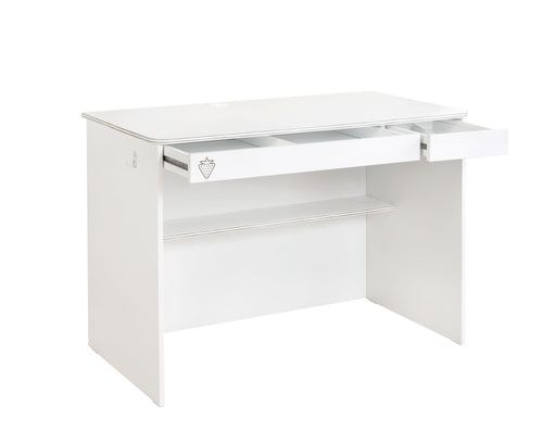 Masa de birou din pal cu 2 sertare pentru tineret White Small, L113xl59xH75 cm