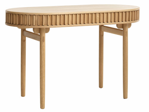Unique Furniture A/S Masa de birou din pal, furnir si lemn, Carno Stejar / Natural, L120xl60xH75 cm