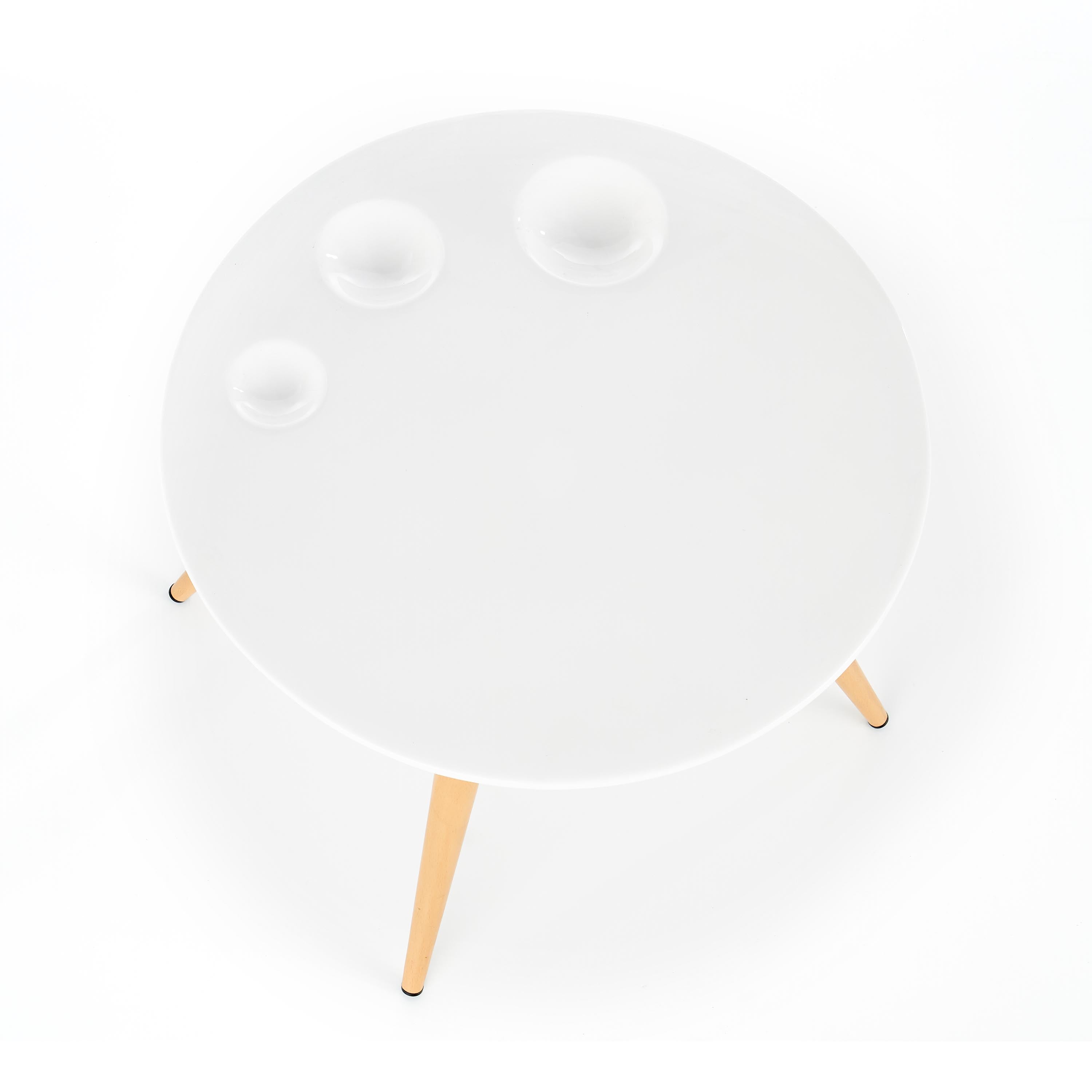 Masa de cafea din fibra de sticla si metal, Marita Alb, Ø60xH45 cm (4)