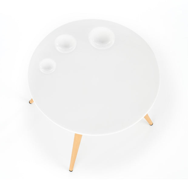 Masa de cafea din fibra de sticla si metal, Marita Alb, Ø60xH45 cm (4)