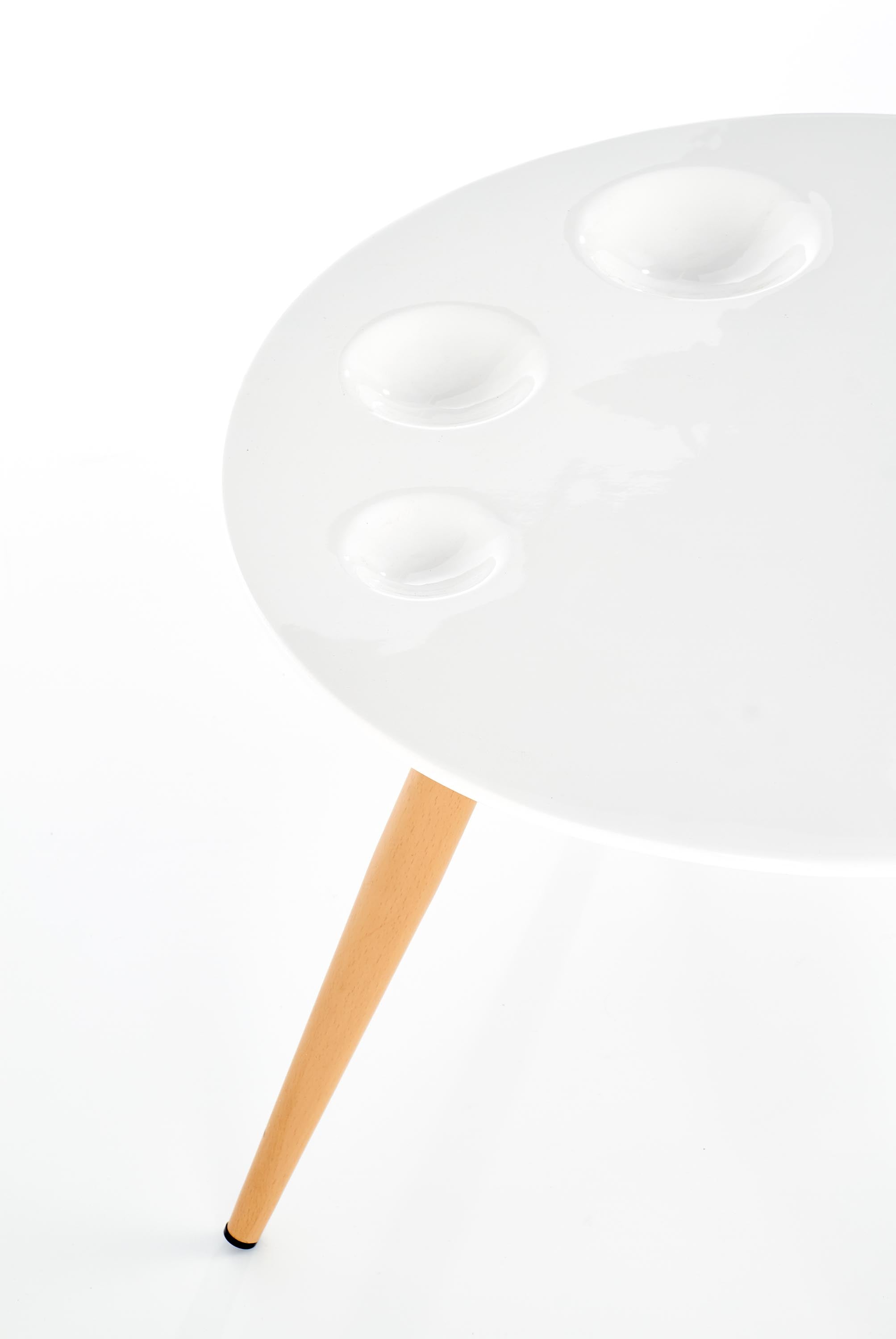 Masa de cafea din fibra de sticla si metal, Marita Alb, Ø60xH45 cm (5)