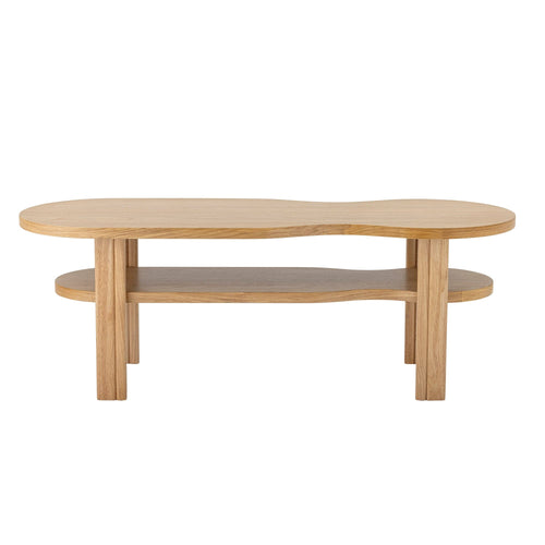 Masa de cafea din furnir si MDF, Valria Natural, L120xl43xH42 cm