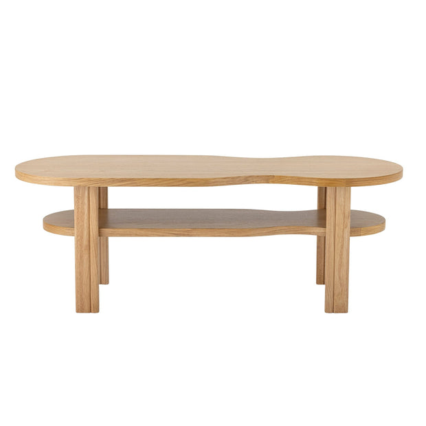Masa de cafea din furnir si MDF, Valria Natural, L120xl43xH42 cm
