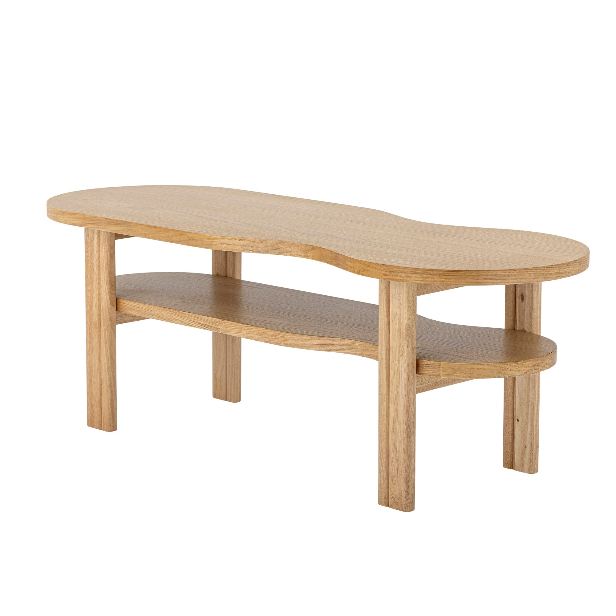 Masa de cafea din furnir si MDF, Valria Natural, L120xl43xH42 cm (2)