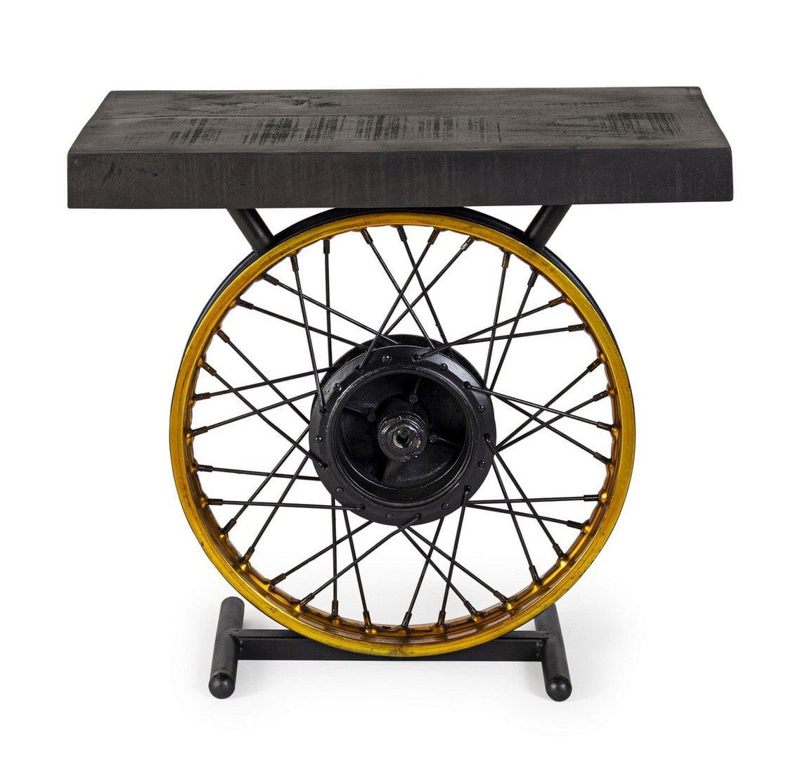 Masa de cafea din lemn de mango si metal, Road Negru, L60xl35xH53 cm (3)