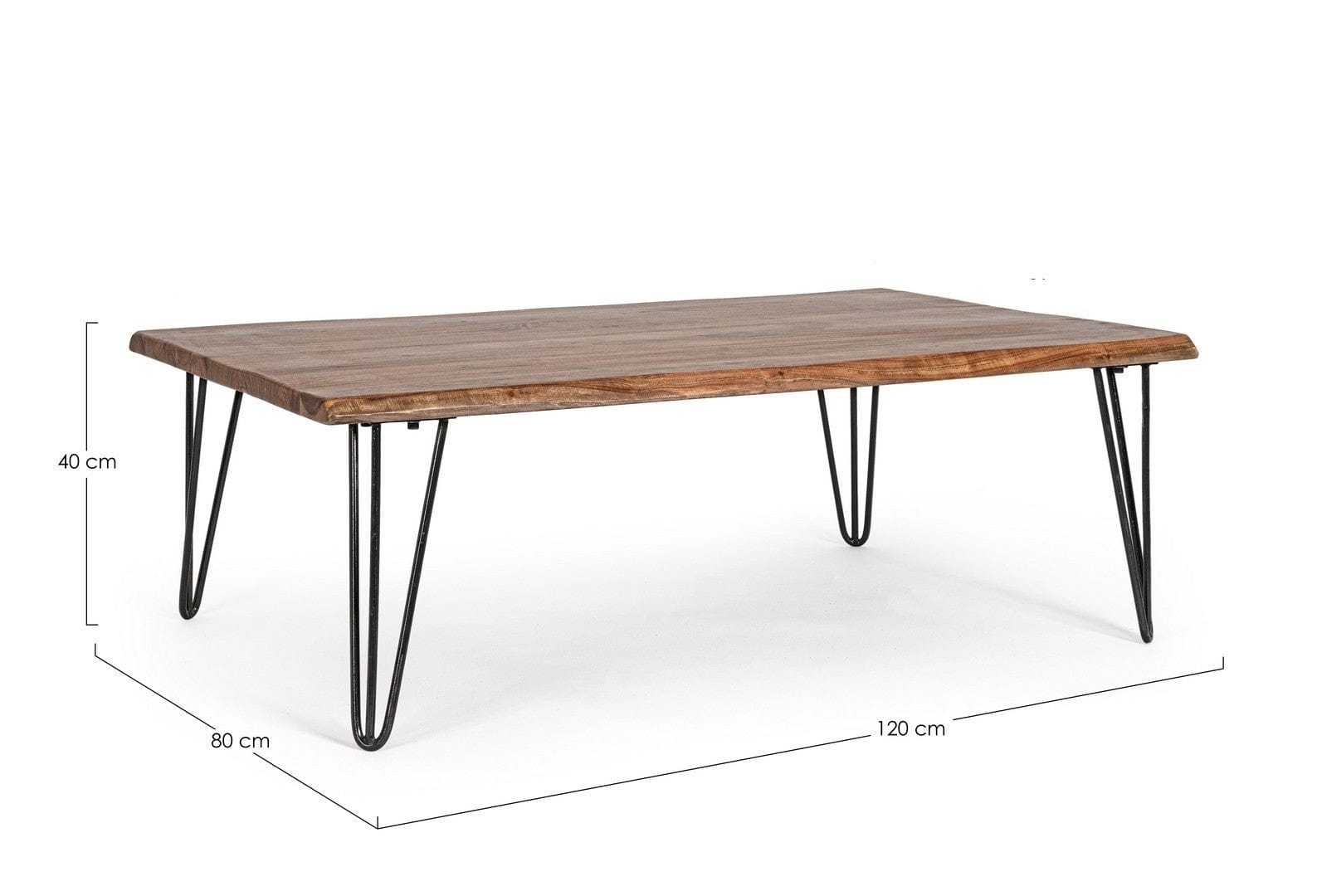 Masa de cafea din lemn de salcam si metal Barrow Natural / Negru, L120xl80xH40 cm (5)