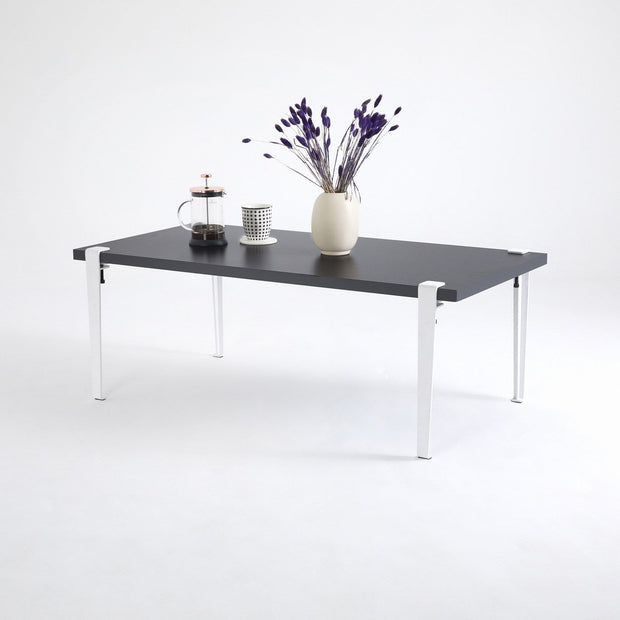 Asir Masa de cafea din lemn si metal, Fonissa Antracit / Alb, L120xl60xH45 cm