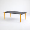Masa de cafea din lemn si metal, Fonissa Antracit / Galben, L120xl60xH45 cm (2)