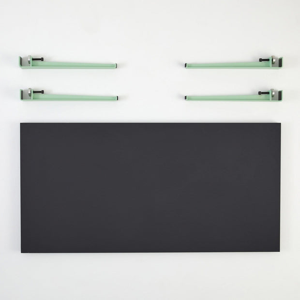 Masa de cafea din lemn si metal, Fonissa Antracit / Verde Mint, L120xl60xH45 cm (3)