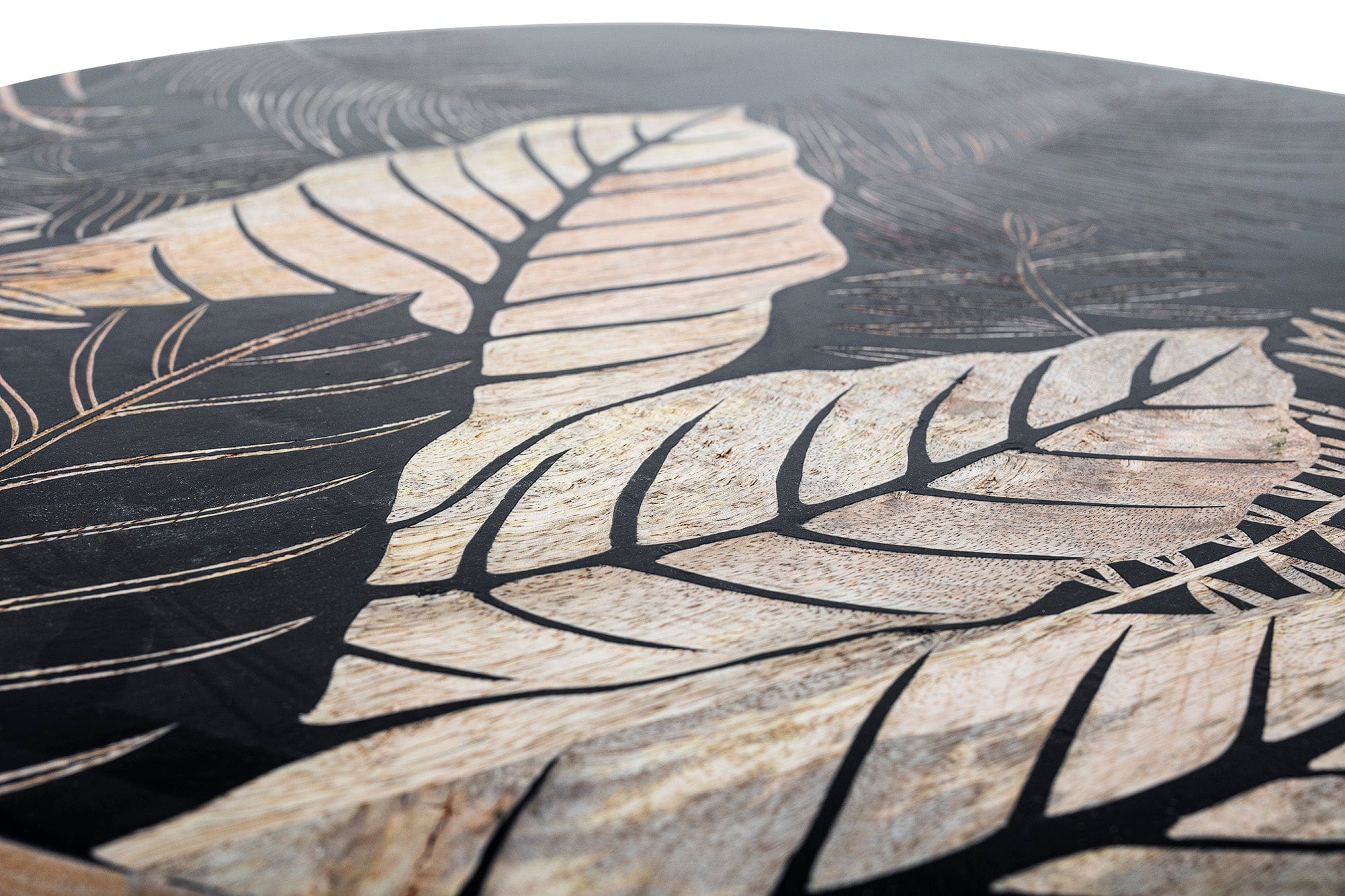 Masa de cafea din lemn si metal, Lac Negru, Ø80xH45 cm (2)